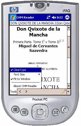 Muestra de CHM Reader